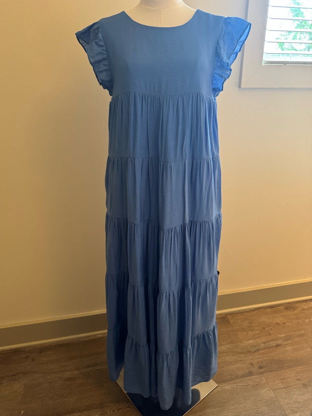 Ruffle Sleeve Tiered Maxi Dress
